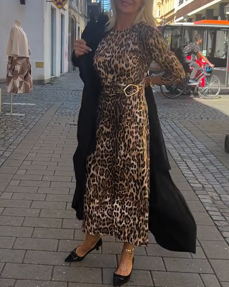 Leopard Print Elegant Dress