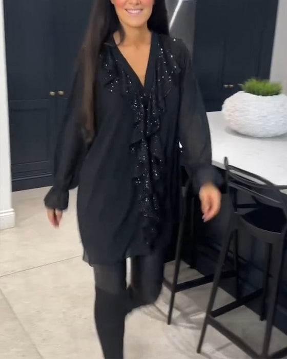 Ruffled elegant style blouse