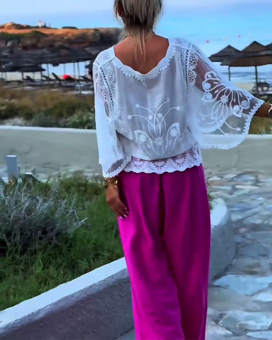 Solid Color Fashionable Blouse