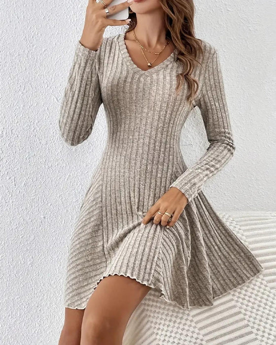 A-Line Long Sleeve Dress