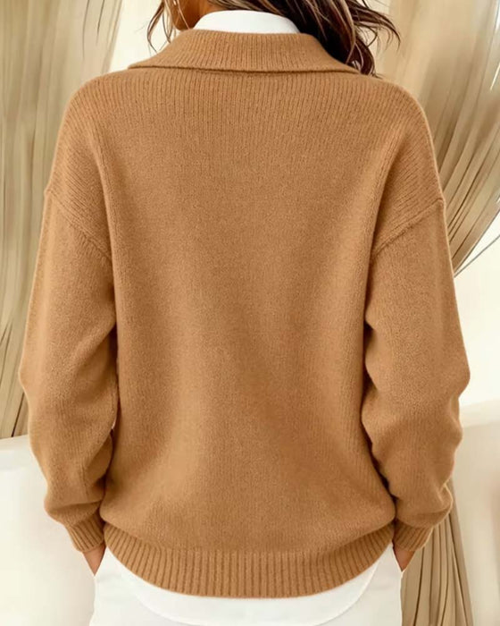 Long Sleeve Solid Color Pullover