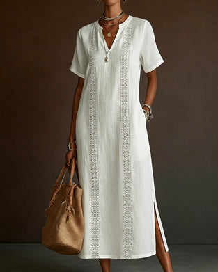 Casual Solid Color Slit Dress