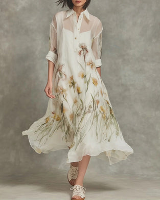 Spaghetti Strap Dress + Lapel Cover-Up Set