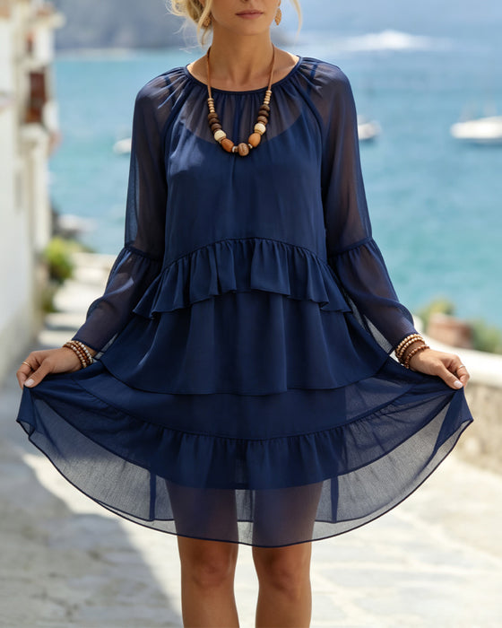 Layered Sheer Ruffled Dresses