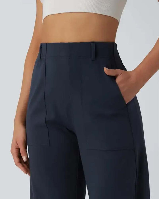 Solid Color Nine-Point Pants
