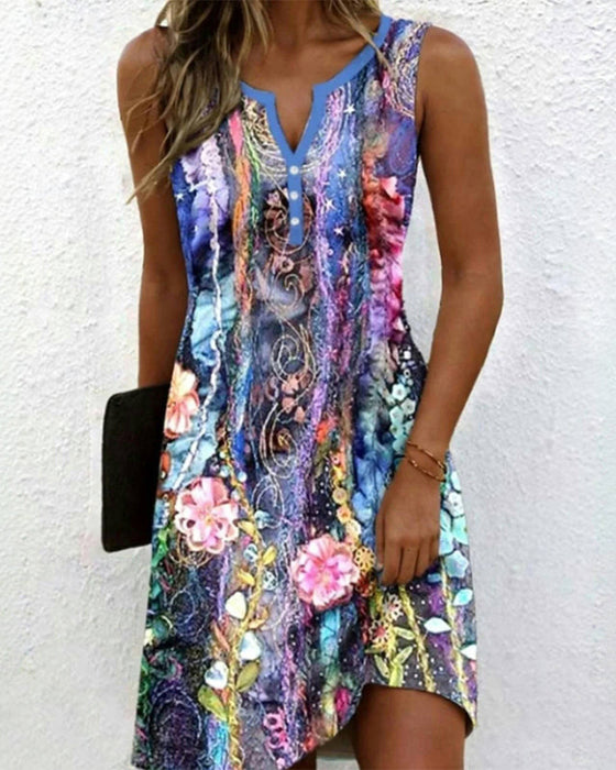Mysterious Printed Casual Dress