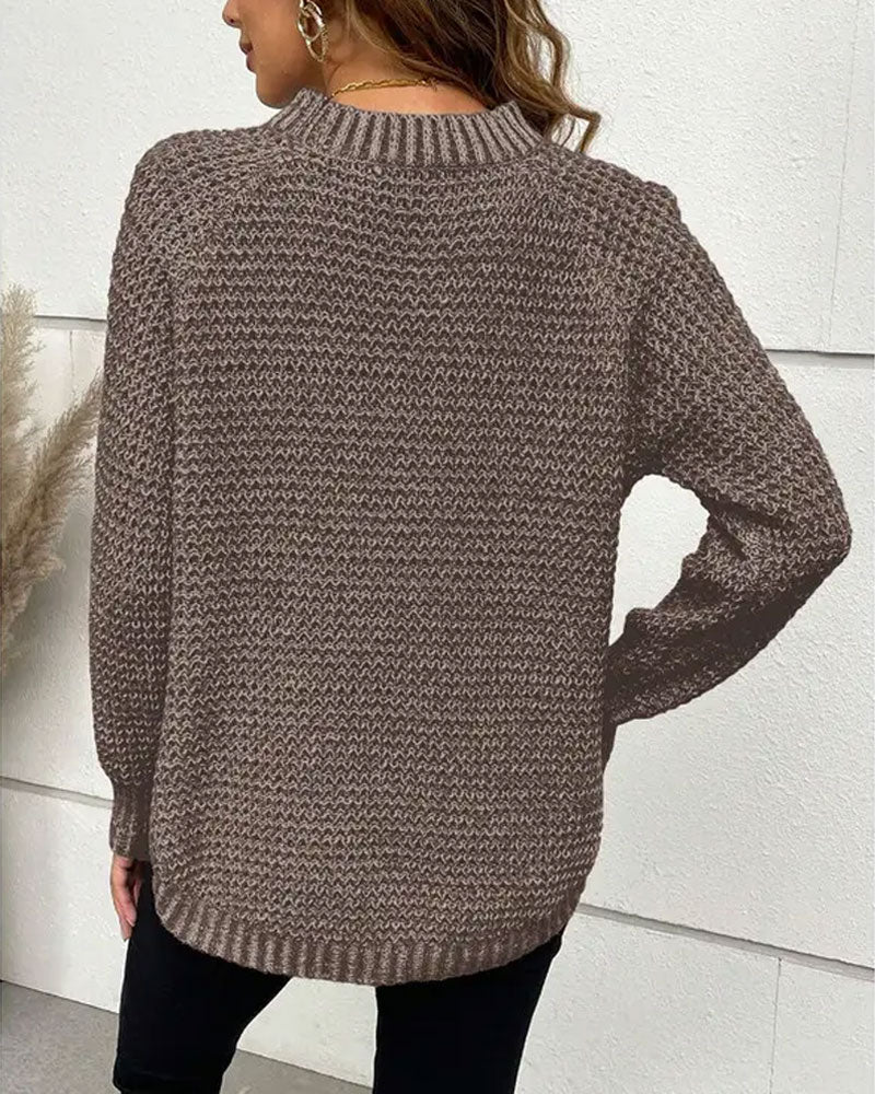 Long-Sleeved Crew-Neck Pullover