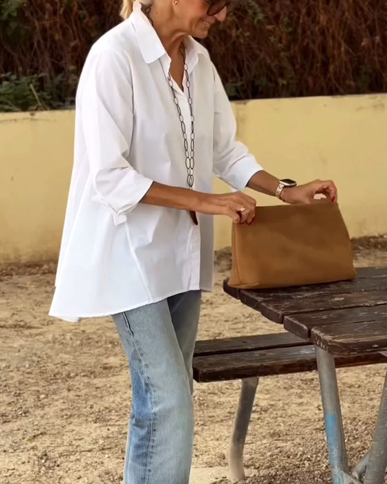 Lapel Long-Sleeved Casual Shirt