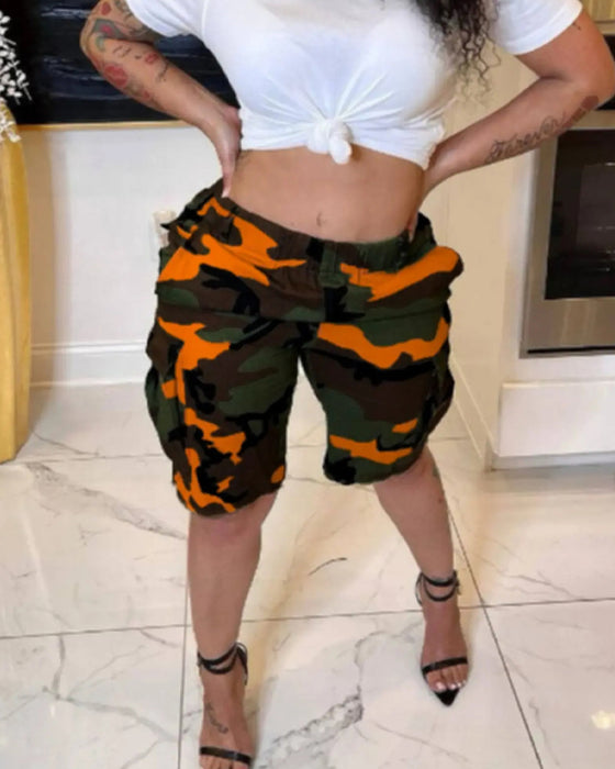 Sport Camouflage Cargo Shorts