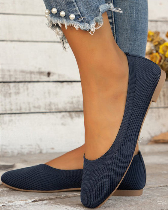 Round toe breathable flat shoes