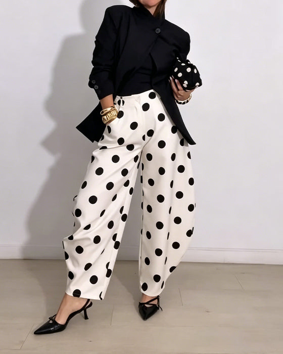 Vintage Polka Dot Casual Harem Pants