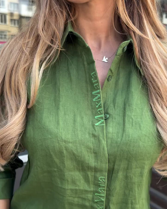 Lapel Long Sleeve Loose Shirt