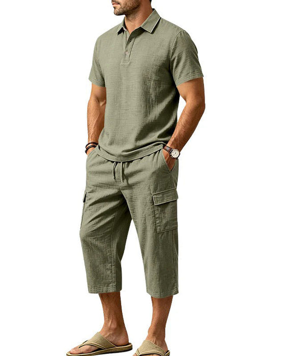Polo Top Capri Pants Set