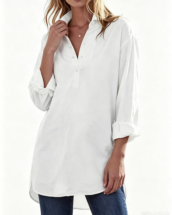 Loose-Fit Solid Casual Shirt