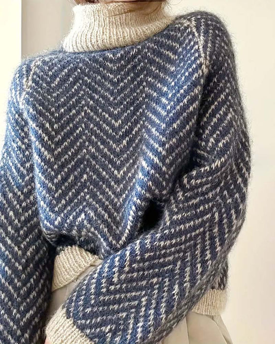 Striped Turtleneck Slouchy Jumper