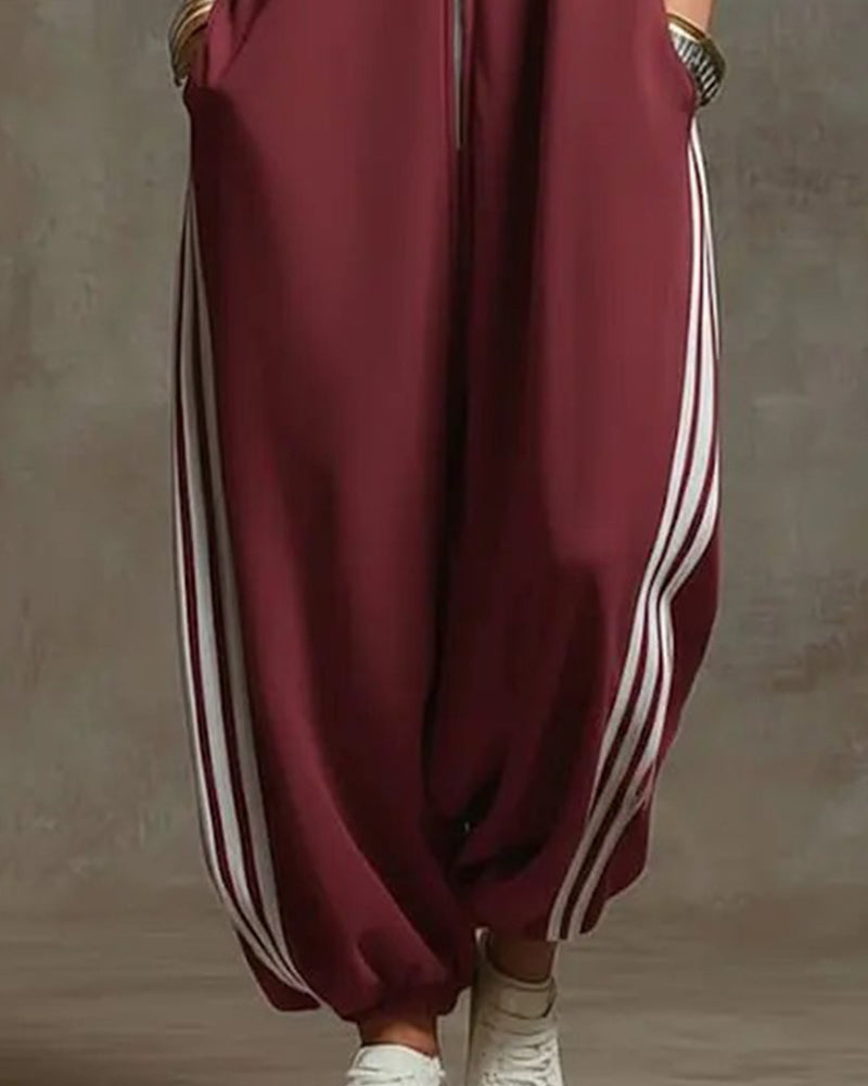 Hip Hop Striped Jumpsuit