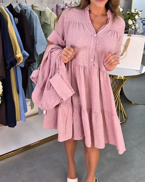 Mandarin Collar Elegant Dress