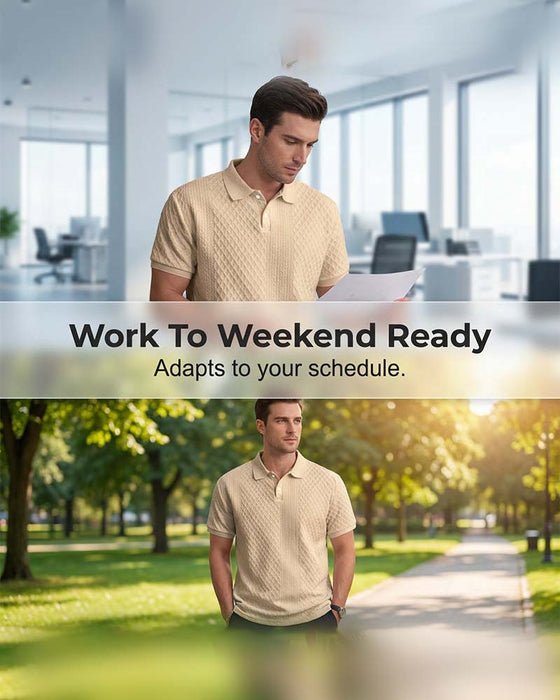 Turn-Down Collar Men's Polo Shirt