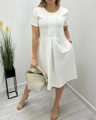 Simple Short Sleeve A-Line Dress