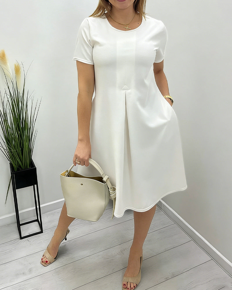 Simple Short Sleeve A-Line Dress