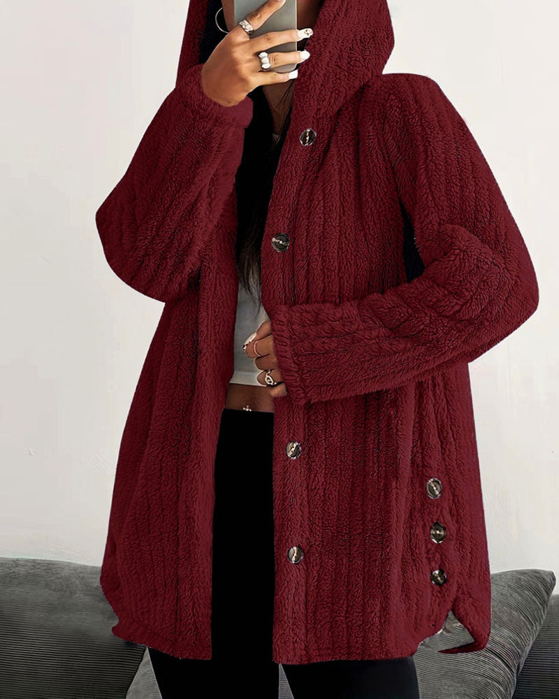 Solid Color Long Sleeve Coat