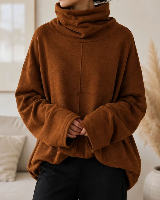 Turtleneck Long Sleeve Casual Sweatshirt