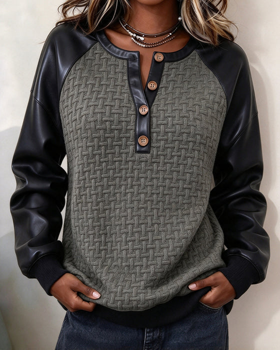 Patchwork Raglan Sleeve Top