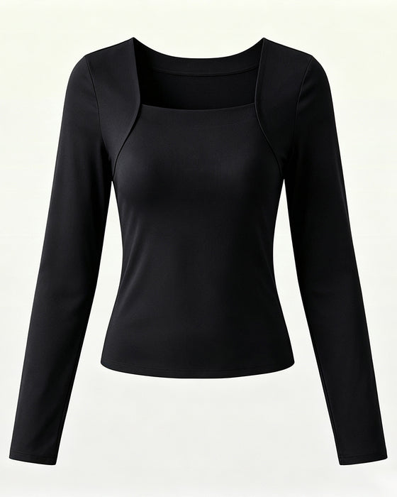 🔥U Neck Shapewear Built-in Bra LongSleeve Tank