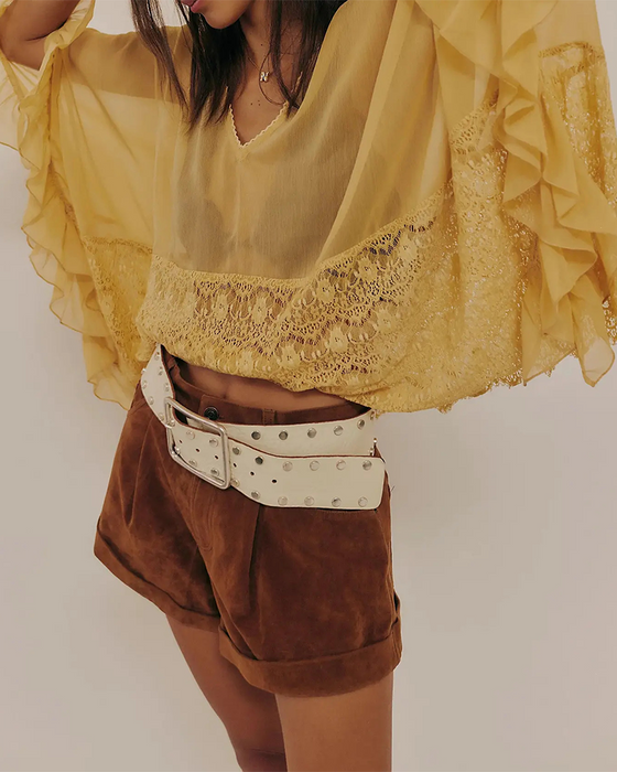 Lace Patchwork Mesh Cover-Up