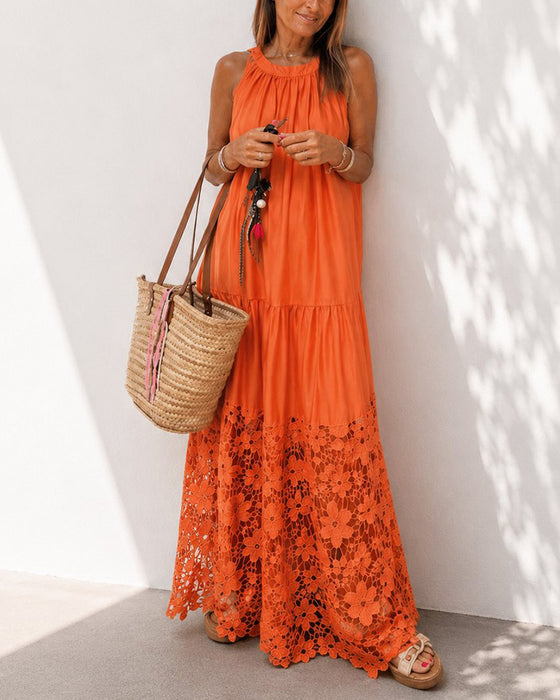 Halter Lace Patchwork Dresses