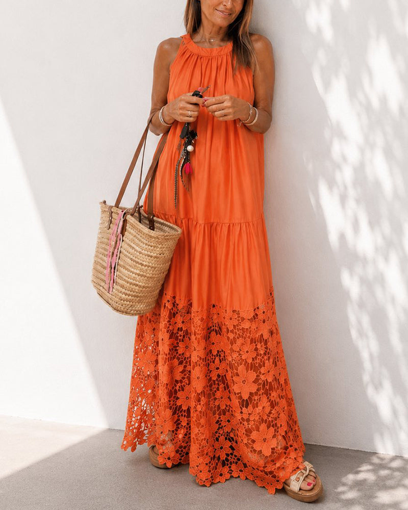 Halter Lace Patchwork Dresses