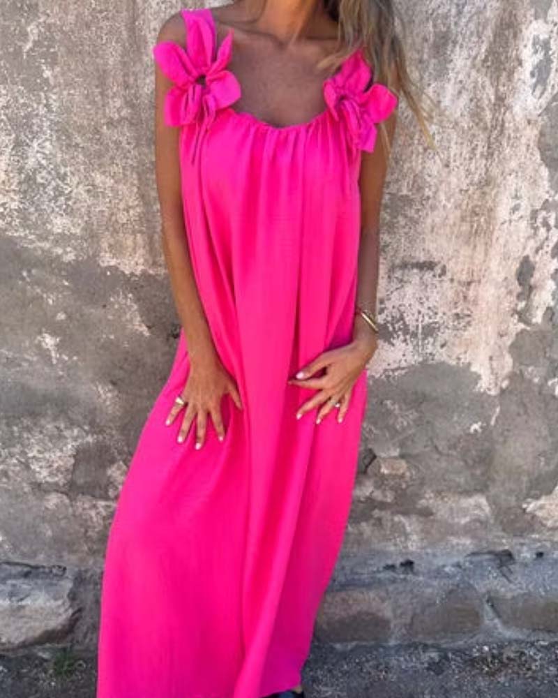 Bud Hem Strappy Loose Casual Dress