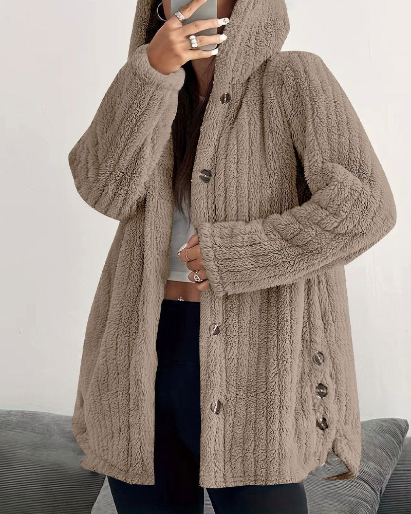 Solid Color Long Sleeve Coat