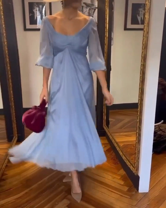 Solid color low cut waist dress