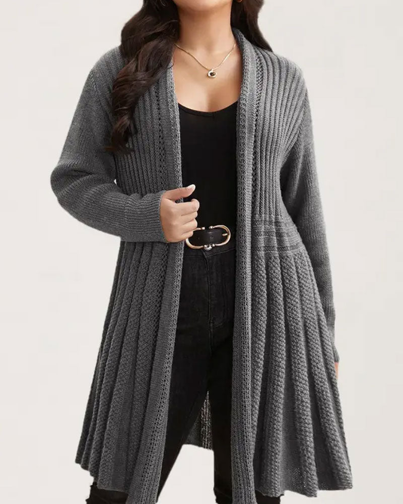 Long Solid Casual Cardigan