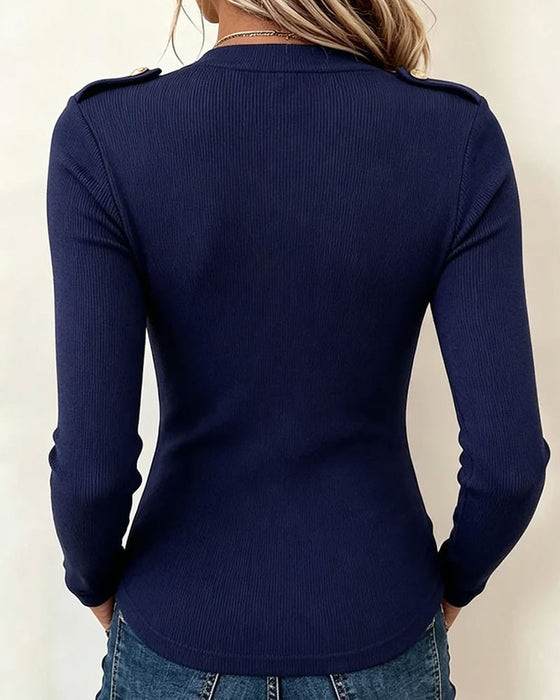 V-Neck Tie Casual Top