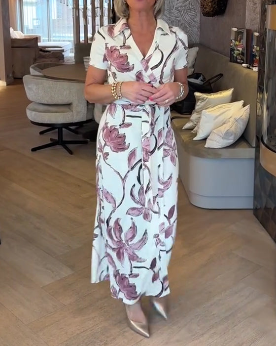 Floral Print V-Neck Dress