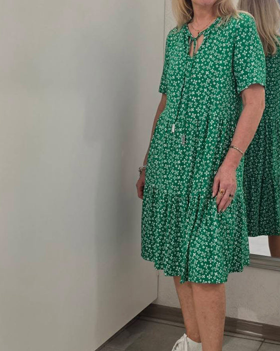Floral Print Tie Front Dress