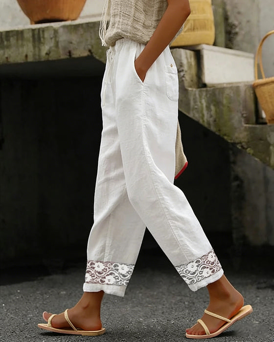 Cropped Lace Ankle Pants