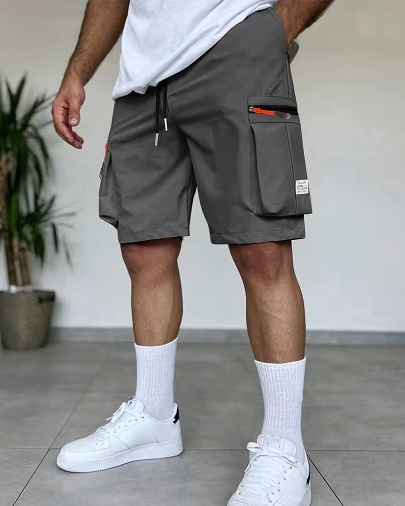 Men's Solid Loose Fit Short Cargo Pant