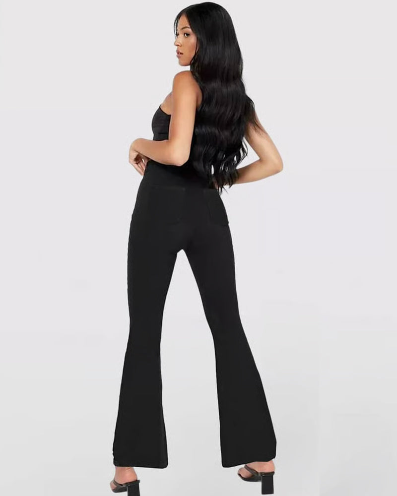High Stretch Fashion Pocket Flare Pants