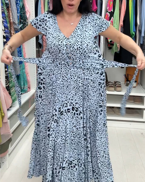 Short Sleeve V-Neck Dress