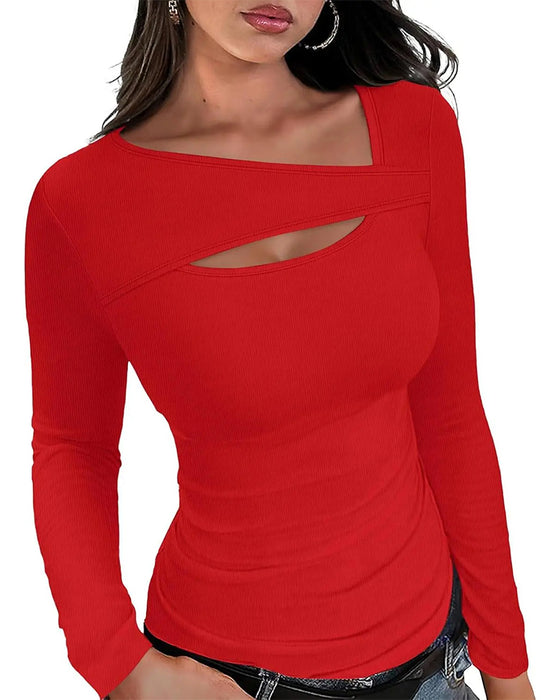 Stylish Irregular Long Sleeve Top