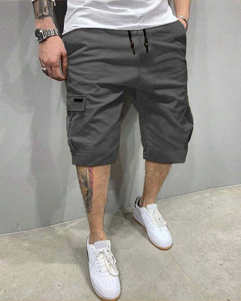 Drawstring Waist Cargo Shorts