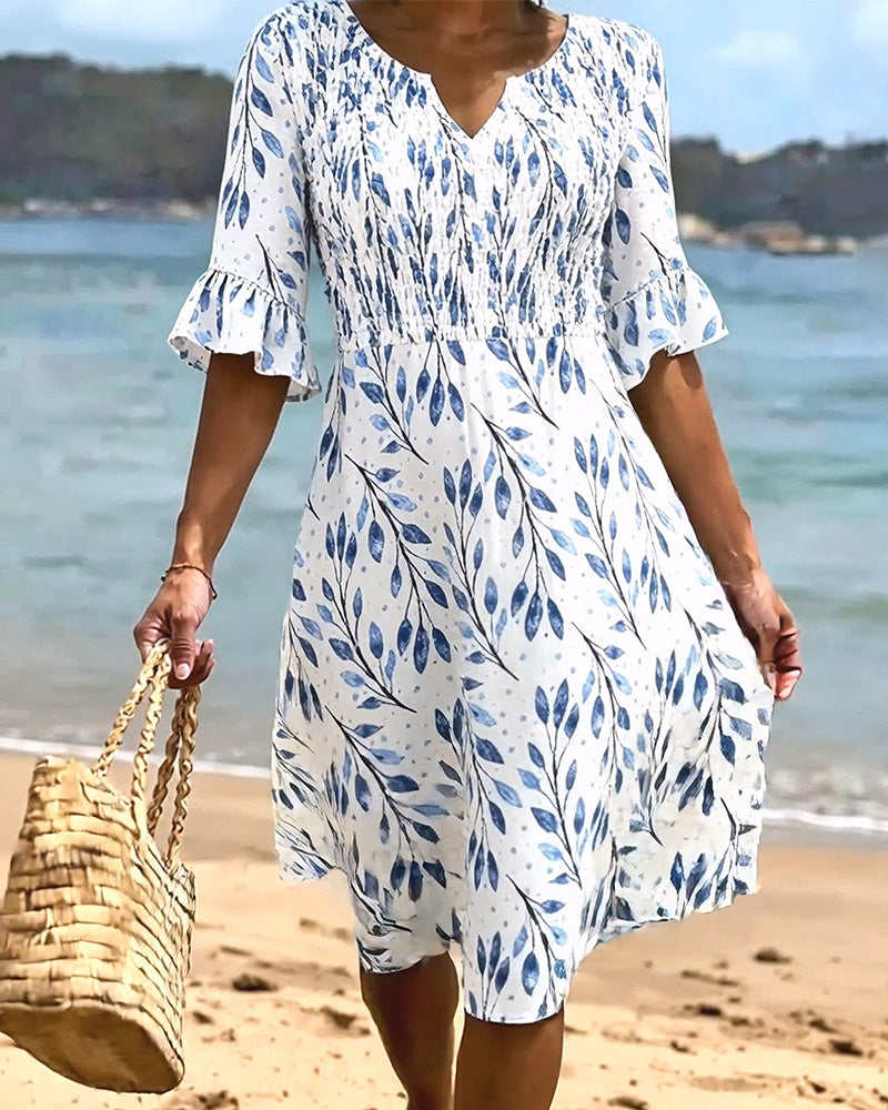 Half Sleeve Printed Dress