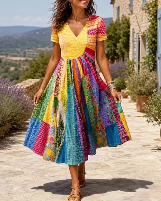 Colorful Casual Trendy Dress