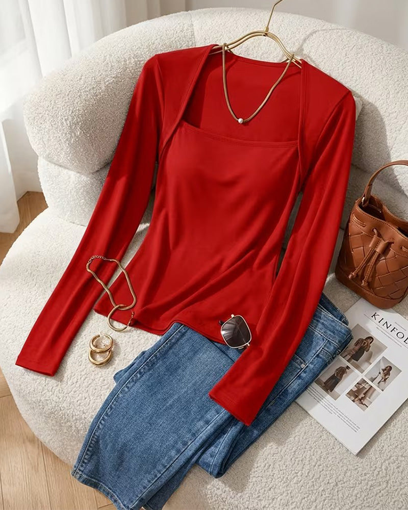 Stylish Slim Long Sleeve Blouse