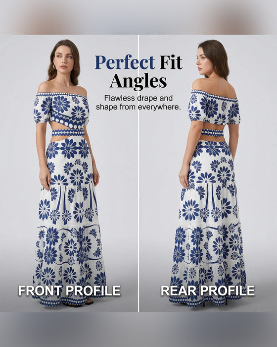 Off-Shoulder Floral Cutout Dress