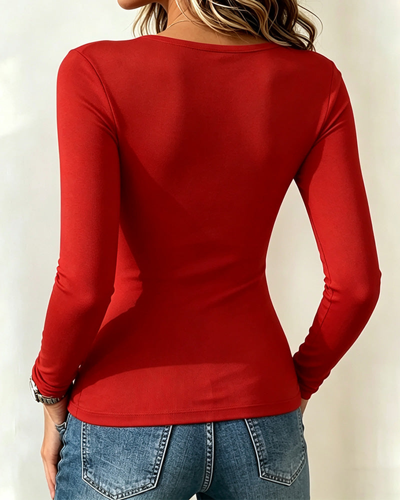 Stylish Slim Long Sleeve Blouse