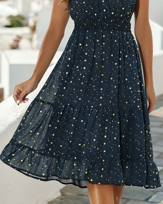Ruffle Sleeveless Flounce Dress
